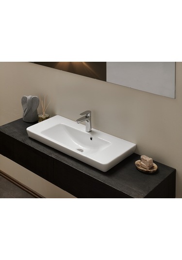 Cerastyle Turkuaz Porto Etajerli Lavabo 55 x 38 CM