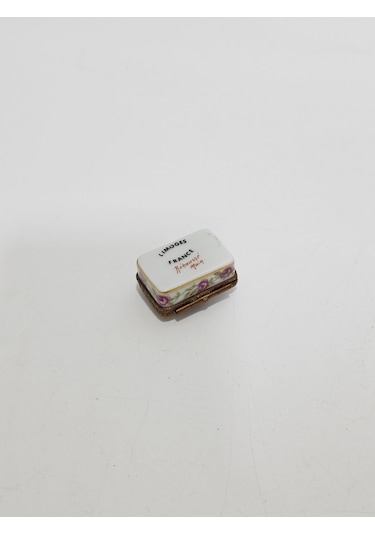 Antika Limoges Porselen Minyatür Kutu 3,5x2,8cm 100
