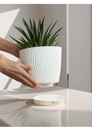 Saburg 3 Litrelik Tablalı Otomatik Sulama Sistemli Saksı Seti 386465069