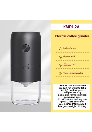 Reedark Portatif Elektrikli Kahve Değirmeni: Otomatik İtalyan Tarzı, Eşit Öğütme, Dayanıklı Malzeme, Kolay Kullanım Siyah Diğer