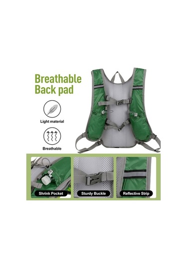 Dancemonkey Yansıtıcı Su Mesanesi Hidrasyon Sırt Çantası Nefes Alabilir Naylon Sırt Çantası Bisiklet Koşu İçin Siyah