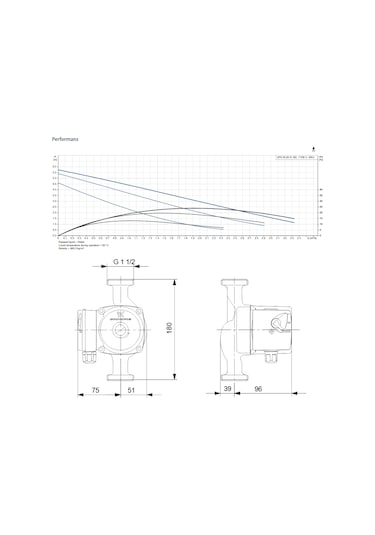 Grundfos Ups 25- 60 N Sirkülasyon Pompası Rakor Dahil