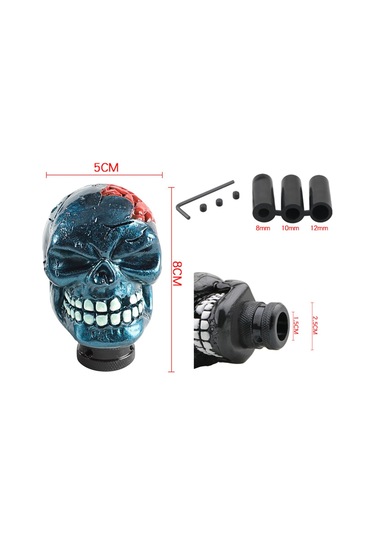 Suntek Manuel Kafatası Vites Değiştirme Topuzu Mavi