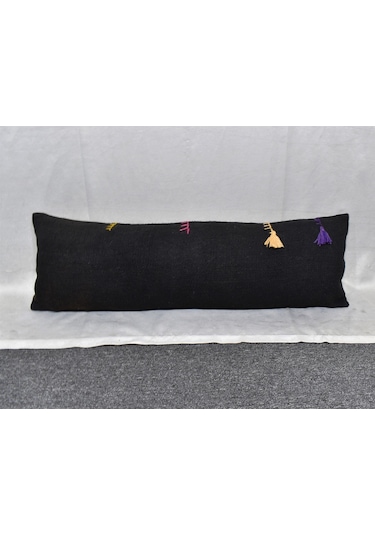 Zehra Abla Halı Yeni El Dokuma Dekoratif Lumbar Kilim Kırlent Yastık Kılıfı 6694 Çok Renkli