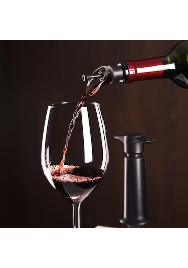 Vacu Vin Şarap Dökücü&tıpa 2 Parça - Kutulu - Siyah
