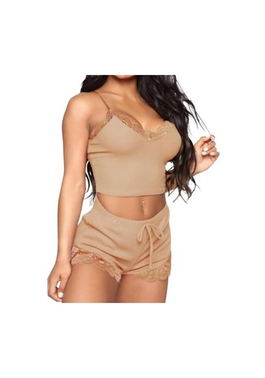 Haki Kadın Gecelik Seti Kırpma Üst Nefes Bel-açık Kolsuz Bayan Gece Giysileri Uyku İçin Haki Haki Kadın Gecelik Seti Kırpma Üst Nefes Bel-açık Kolsuz Bayan Gece Giysileri Uyku İçin Haki