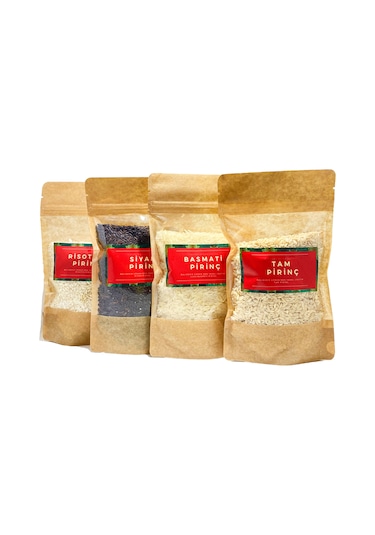 Guruyemiş Box Pirinç Deneme Paketi 4lü Basmati Siyah Risotto Tam