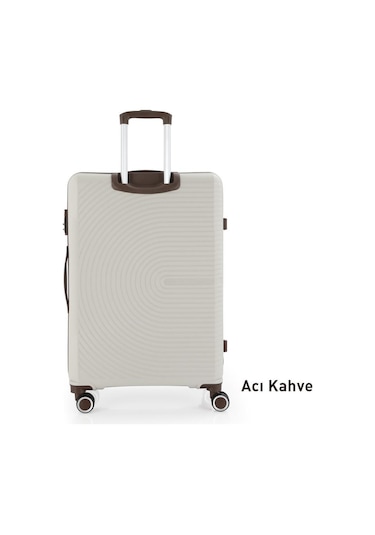 Mçs Bavul Büyük Ve Kabin 2li Set Kırılmaz Silikon Valiz V374 Kemik/acıkahve Kemik - Kahverengi
