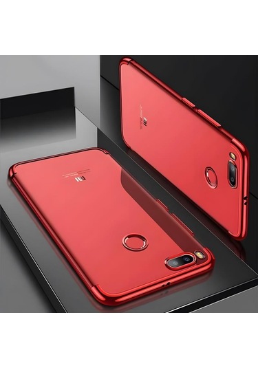 Xiaomi Mi 5x Kılıf Dört Köşeli Lazer Silikon Kılıf Kırmızı