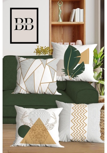 Belle Benoit Baskılı Runner & Koltuk Kırlent Kılıfı Set Desen48