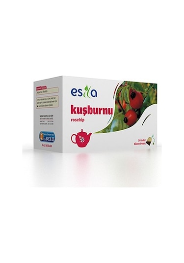 Esila Kuşburnu Bitki Süzen Poşet Çay 20 x 2 G