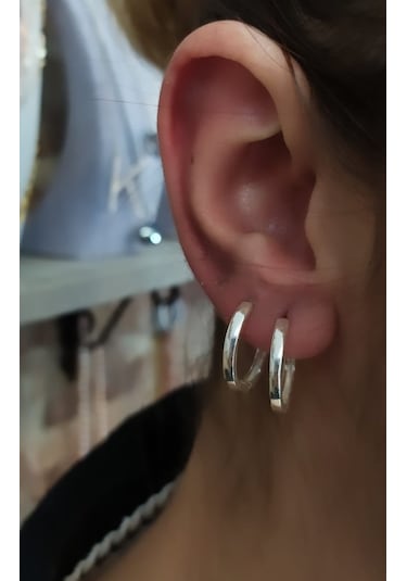 Gümüş 14 Mm Taşsız Halka Küpe Diğer