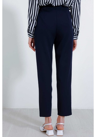 Gabria Yüksek Bel Kumaş Pantolon Lacivert