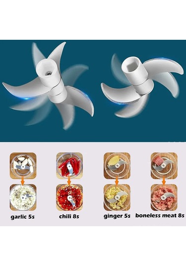 Gıda Öğütücü Elektrikli Zencefil Sarımsak Kıyıcı Usb Şarj