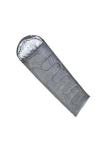 DFT Düz Başlık 190+30cm x75 Gri 5/15 Derece Uyku Tulumu Gri
