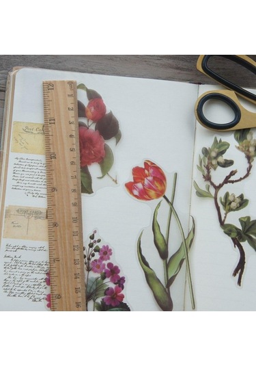 40 Adet Yağlıboya Çiçek Tarzı Şeffaf Etiket Scrapbooking Dıy Hediye Ambalaj Etiketi Hediye Dekorasyon Etiketi Diğer