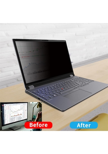 Mufunye 14 İnç 16:9 Dizüstü Bilgisayar İçin Manyetik Gizlilik Filtresi Ekran Koruyucu Pet Malzeme, 0.45mm Kalınlık