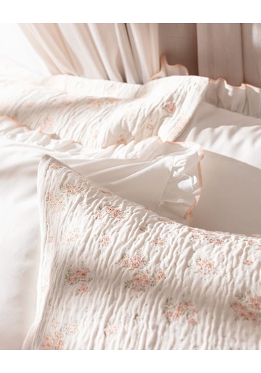 Madame Coco Julien Çift Kişilik Yatak Örtüsü Seti - Pudra Pudra