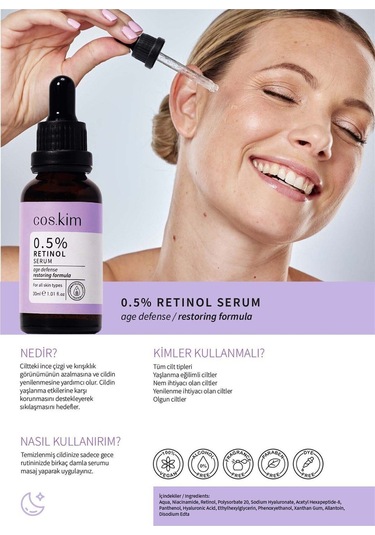 %0.5 Retinol Bakım Serumu 30 Ml