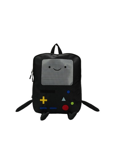 Mufunye Klasik Oyun Konsolu Desenli Çanta - Kollu/torbalı Dönüştürülebilir, Dayanıklı Kumaş, 29x11.5x39cm Siyah Rengi Çok Renkli