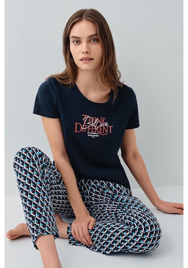 Pierre Cardin Kadın Lacivert Pijama Takım Pc9157-s-v2 Lacivert