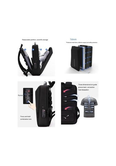 Fastbuy Erkekler İçin Sert Kabuk Bilgisayar Çantası, Hırsızlığa Karşı Alaşımlı Çerçeve Çok Renkli