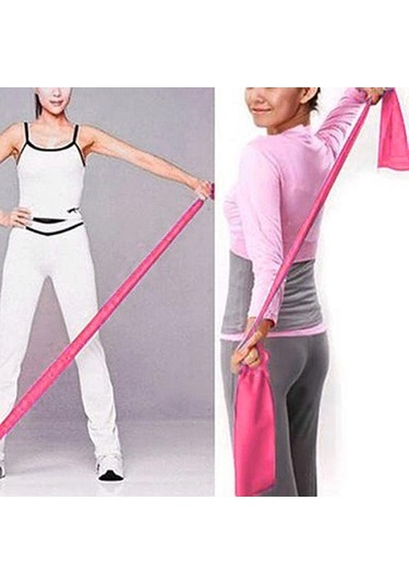 Sarı 1.5m Yüksek Esneklik Yoga Kauçuk Streç Direnç Egzersiz Fitness Bandı Sarı