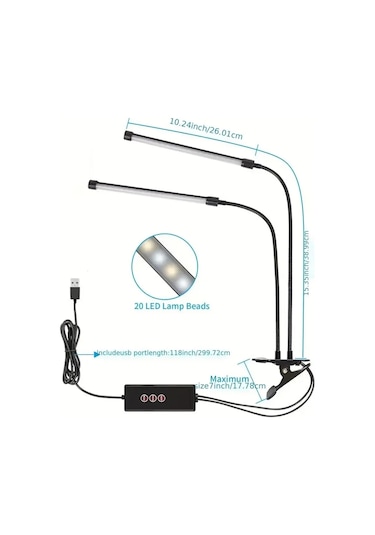 Led Masa Lambası Çift/tek Kafa Okuma Masası Lamba Klip Dim