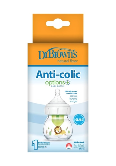 Dr. Browns Geniş Ağız Anti-kolik Cam Biberon 60 Ml Aslan Desenli - Standart Standart