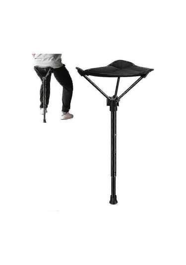 Bloomnest Katlanır Yürüyüş Bastonu, Üçayak Tabure, Ayarlanabilir Yükseklik, Taşınabilir Kamp Sandalyesi, Alüminyum Alaşım, Oxford Kumaş, 125 Kg Dayanıklılık, Altın - Siyah Altın - Siyah