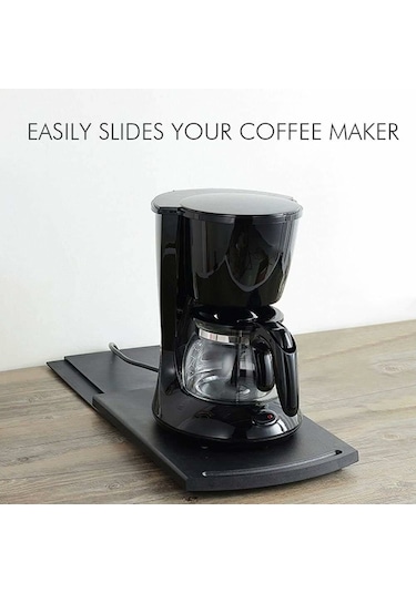 Neevoyu Plastik Kaydırmalı Mutfak Rafı - 15kg Yük Taşıma, Kahve Makinesi/toaster Depolama, Dolap Altı/tezgah Üstü Uygun, Pürüzsüz Rulolar, 22x30.5x1.5cm Diğer