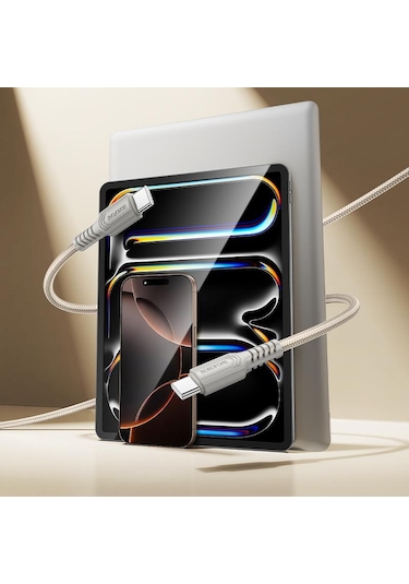 Borofone Bx116 1m 60w Tip-c Tip-c Belirli Şarj Veri Kablosu Beyaz