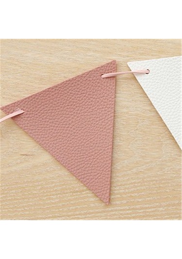 Yaleker Piknik Ve Kamp İçin 3 Metre Deri İpli Pembe Bayrak Seti 12 Adet Bayrak Pembe