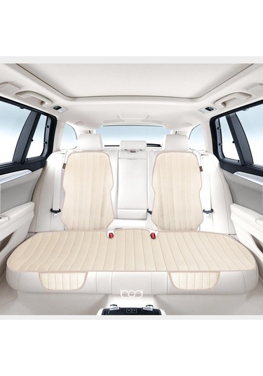 Bod Vodina Serisi Tay Tüyü Cepli Oto Koltuk Minder Seti Koltuk Koruma Kılıfı Ön Arka Set Bej