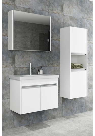 Begonya 65 Cm Banyo Dolabı (Boy Dolap Dahil )