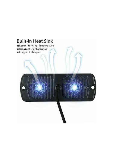 Leezsing 4'lü Sarı Farlı 12 Ledli Araç Acil Uyarı Işığı - 18 Flaş Modu Ip67 Su Geçirmez 12-24v Siyah