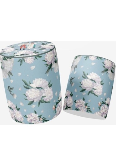 Blue-whıte Rose Puf Kumaşı Süettir. Uluslararası Solmama Sertifikasına Sahiptir. Çok Renkli