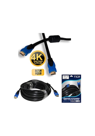 Inca Imhd 150T 15 Metre 4K 1.4 V 3 D Altın Uçlu Hdmi Kablo