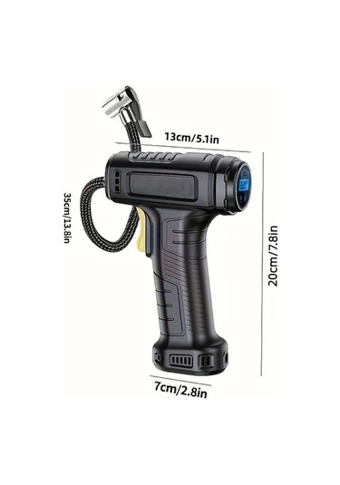 Boatshop1 120w Kablolu Kablosuz Elektrikli El Tipi Araba Hava Pompası Taşınabilir Dijital Otomatik Lastik Pompası