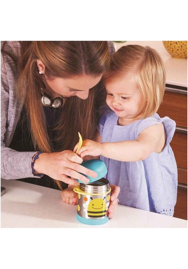 Skip Hop Zoo Paslanmaz  Çelik Termos Arı Mavi