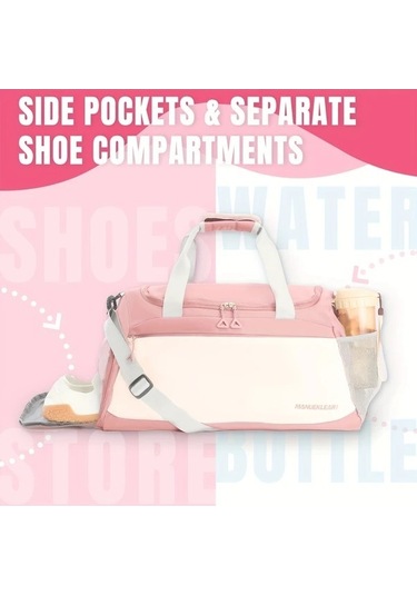 Sandwich Motion003 Kadın Spor Çantası Büyük Kapasiteli Ayakkabı Gözlü Taşınabilir Fitness Mavi Mavi