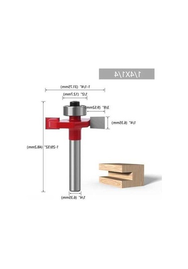 Tongxida Ahşap İşleme T Tipi Milling Uçları Seti 8 Adet - 1/4 Uçlu Toplu Testere - Kenar Düzeltici Ve Delik Kesici Aletler