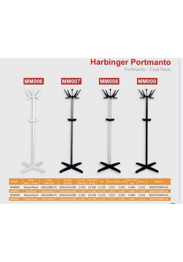 Buyukarısoy Devecioğlu Harbinger Portmanto Pratik Ayaklı Askılık Metal Gövde
