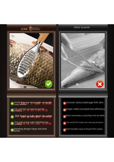 Dianziye 304 Çelik Balık Yumuşatıcı, Ev Kullanıma Uygun Tahta Kolu, Verimli Balık Yumuşatma Aracı, Dayanıklı Ve Pas Önbelleli Diğer