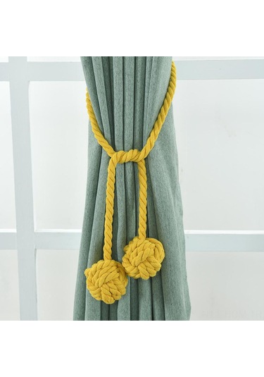 Suofeng "çift Toplu Perde Bağlama İpi - Şık Ve Pratik Perde Aksesuarı" Sarı