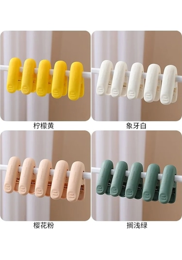 Sarı-5 Adet-5 Adet Plastik Küçük Klip Rüzgar Geçirmez Klip Kurutma Mandal İç Çorap Depolama Yorgan Elbise Kurutma Klipsi Elbise Mandalları