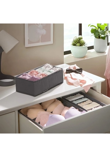 Xuweiwei Faridabio Gri Katlanır Dörtlü Çorap Ve İç Çamaşırı Düzenleyici Gri