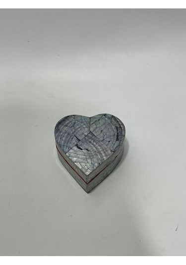Sedef Kaplama Kalp Model Kadife Hediye Kutusu Orta-model 1