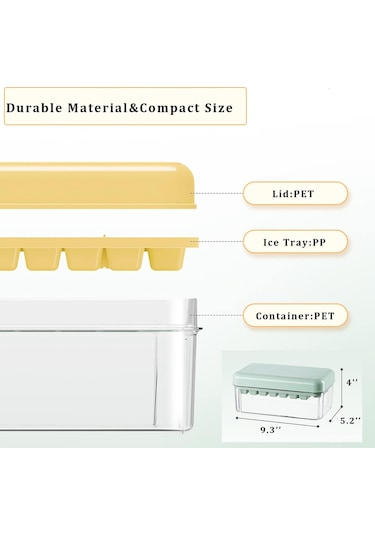 Hfambition Ev İçi Dondurucu Buz Kalıbı, 60 Adet Buzluk, Pp+tpe Malzeme, Lehimli Kapağı Ve Sepeti İle, Kolay Çıkarma Fonksiyonu, Kokteyl-whiskey İçin Çok Renkli