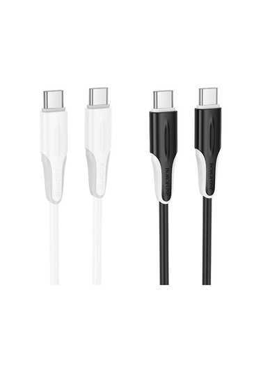 Borofone Bx119 Yeni 60w Usb-c / Tip-c Usb-c / Tip-c Hızlı Şarj Veri Kablosu, Uzunluk: 1m Beyaz